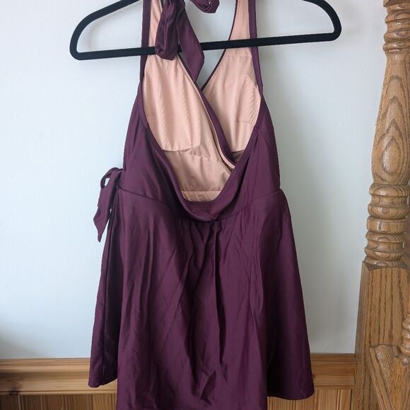 J. Crew Halter Wrap Swim Dress Iris Purple Size 6 - Picture 4 of 8